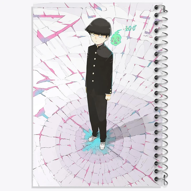 دفتر ژورنال نویسی 50 برگ خندالو مدل نقطه ای طرح شییکو انیمه موب سایکو Mob Psycho 100 کد 24478