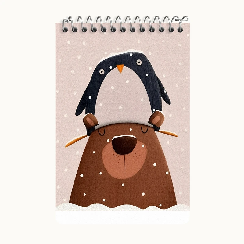 دفتر یادداشت 50 برگ خندالو طرح خرس و پنگوئن کد F8841