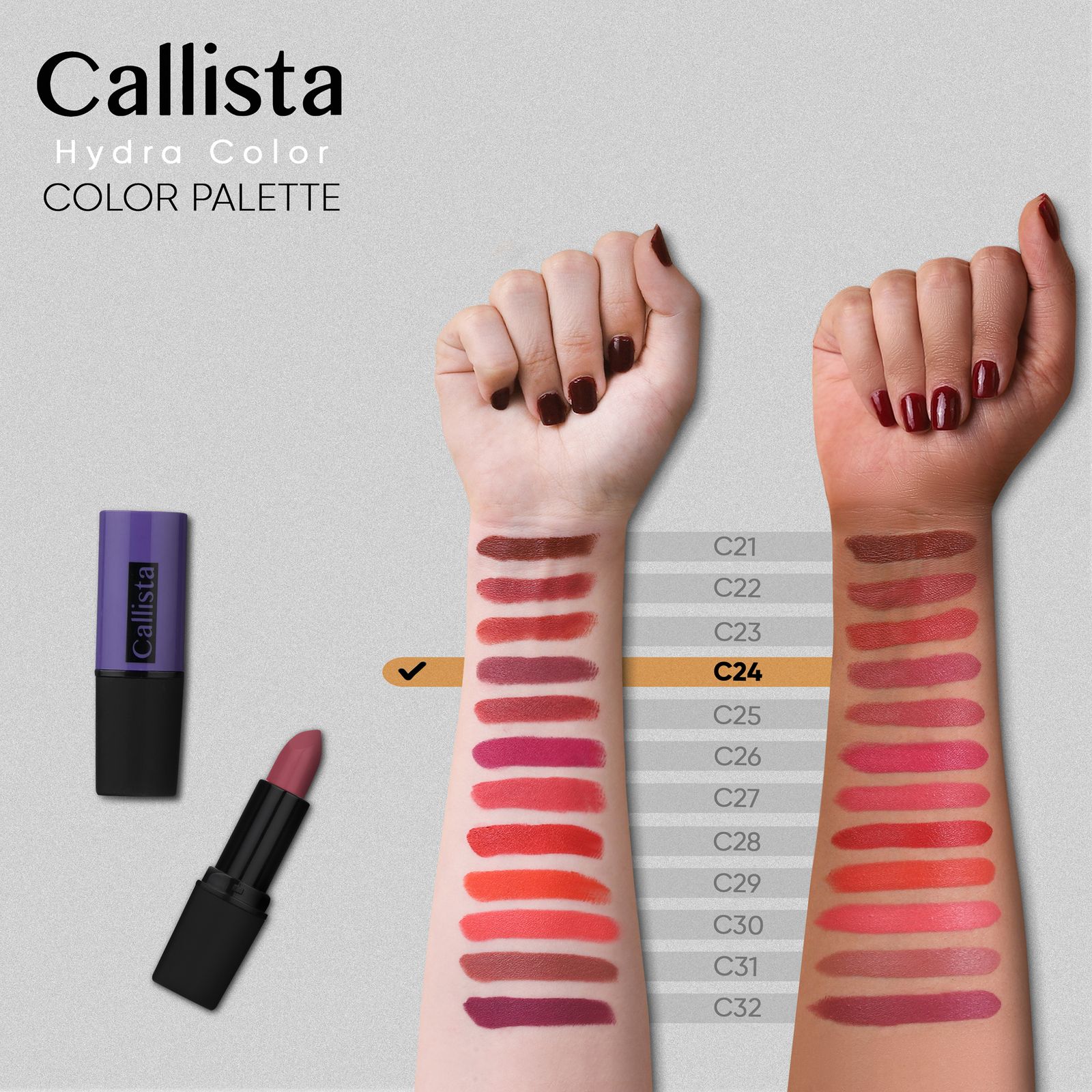 رژ لب جامد کالیستا سری Hydra Color شماره C24 -  - 10