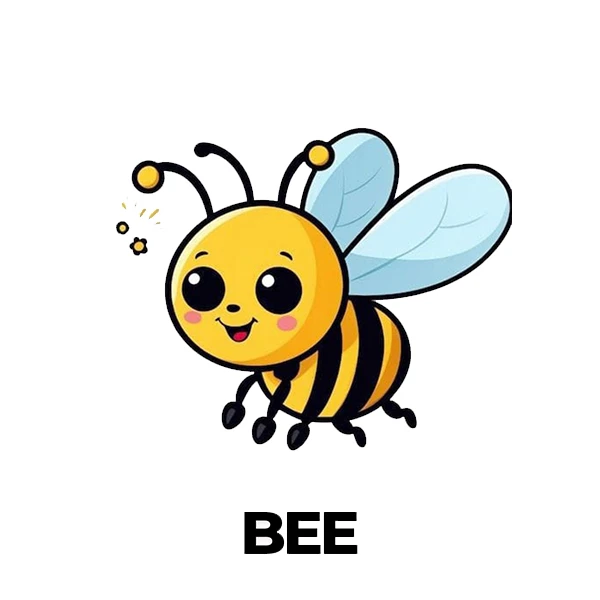 استیکر پارچه و لباس پاد آفرین طرح کارتونی زنبور عسل کد 3069