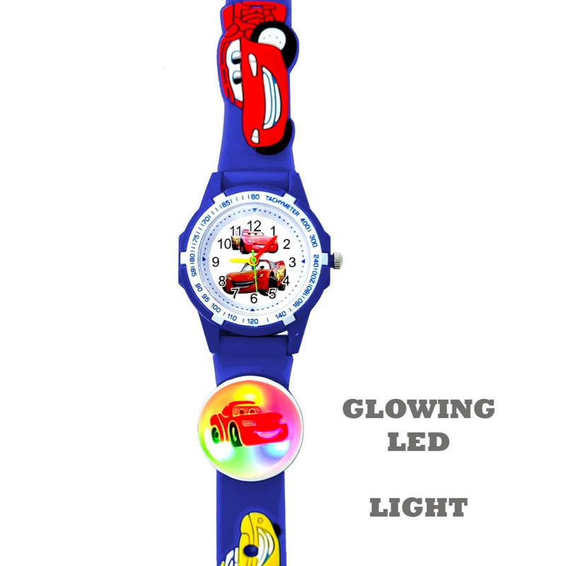 ساعت مچی عقربه ای بچگانه مدل چراغدار بند سیلیکونی ضد حساسیت طرح مک کویین و ماشینها کد 2 ساعت مچی عقربه ای بچگانه مدل چراغدار بند سیلیکونی ضد حساسیت طرح مک کویین و ماشینها کد 2