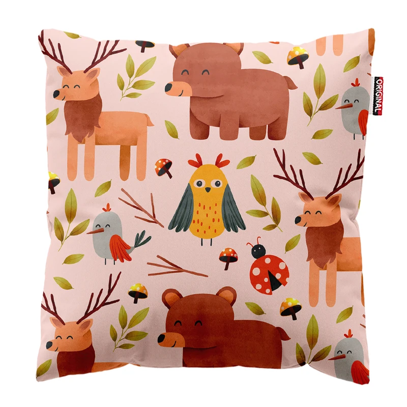 کوسن پاد آفرین مدل پاییز طرح برگ سنجاب کد PK402043 سایز 40*40 سانتی متر