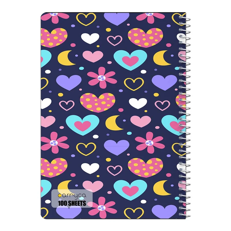 دفتر شطرنجی 100 برگ سیمی کارنیکا طرح پترن عشق Love Pattern کد 53575
