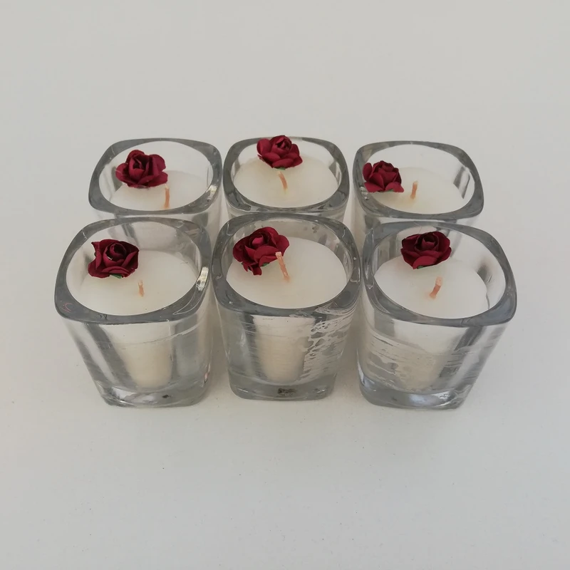 شمع دست ساز مدل معطر بسته شش عددی