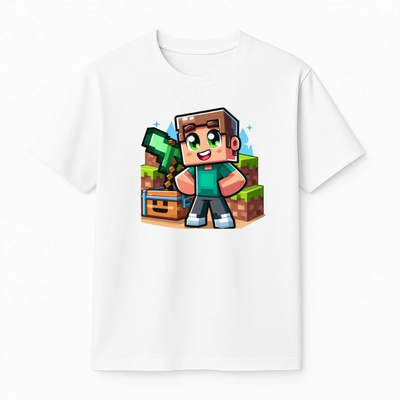 تی‌شرت آستین کوتاه پسرانه مدل ماینکرفت کد 13 