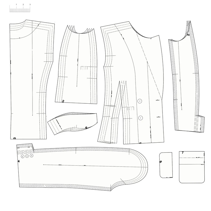 الگو کراپ کت یقه انگلیسی سایز 34 الی 46