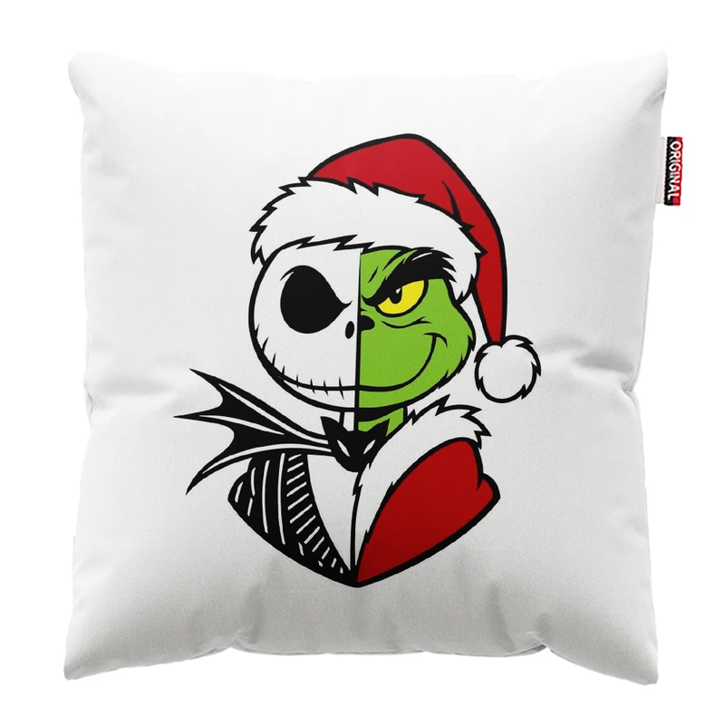 کوسن پاد آفرین مدل کریسمس طرح گرینچ کد PK302473 سایز 30*30 سانتی متر