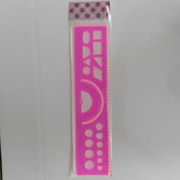 خط کش 20 سانتی متر مدل شابلون دار طرح نقاله کد 007 بسته 2 عددی