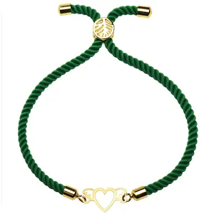 دستبند طلا 18 عیار زنانه الن نار طرح سه قلب مدل N1502