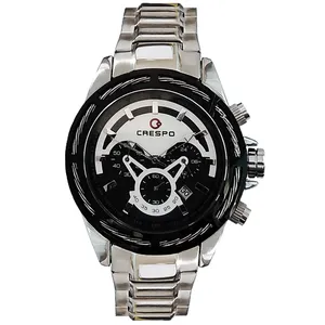 ساعت مچی عقربه‌ای مردانه مدل بندفلزی سه موتورفعال کرنوگراف ضدآب