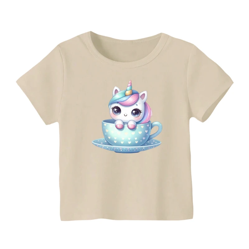 تی شرت آستین کوتاه بچگانه مدل یونیکورن کد ۳۲