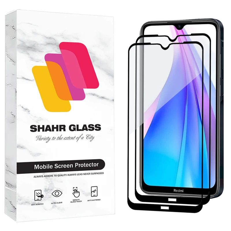 محافظ صفحه نمایش شهر گلس مدل FUL2 مناسب برای گوشی موبایل شیائومی Redmi Note 8T بسته دو عددی