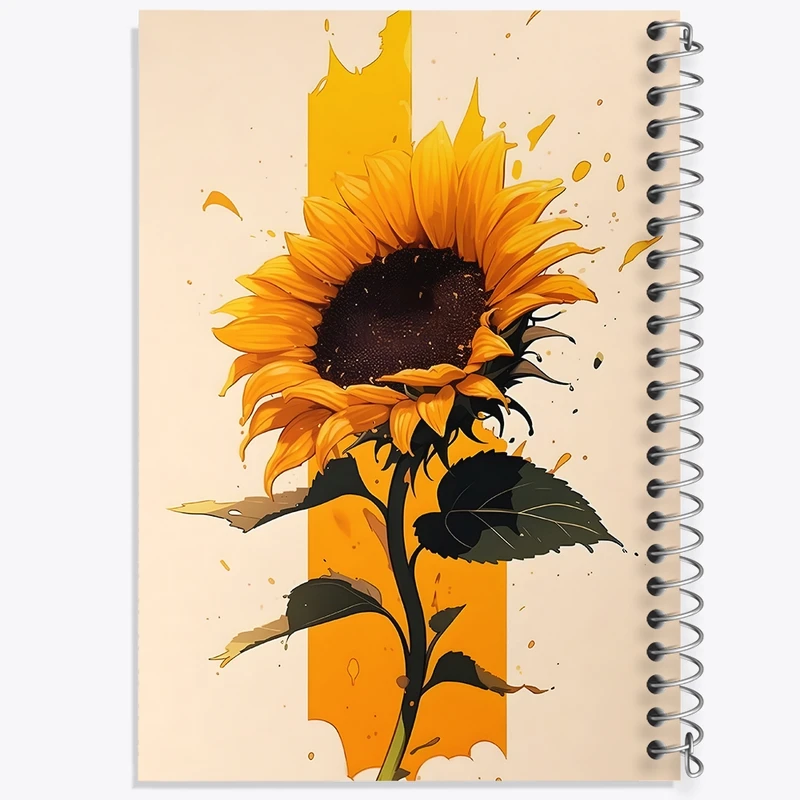 دفتر نت موسیقی 50 برگ خندالو مدل گل آفتابگردان کد F1338