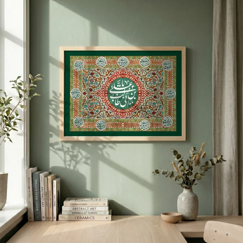 تابلو طرح عید غدیر مدل G14563 فریم کرم روشن