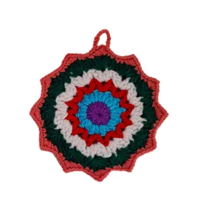 دستگیره بافتنی طرح گل بسته 2 عددی