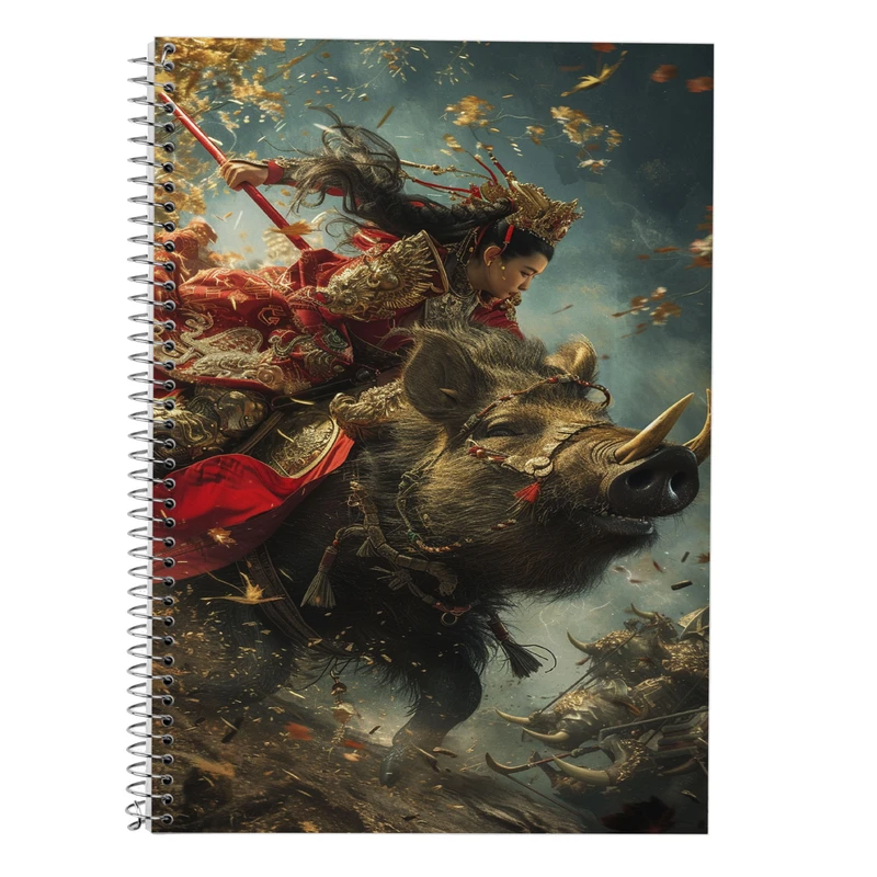 دفتر زبان 50 برگ مدوپد مدل دو خط طرح حیوانات جنگجو کد DF14806