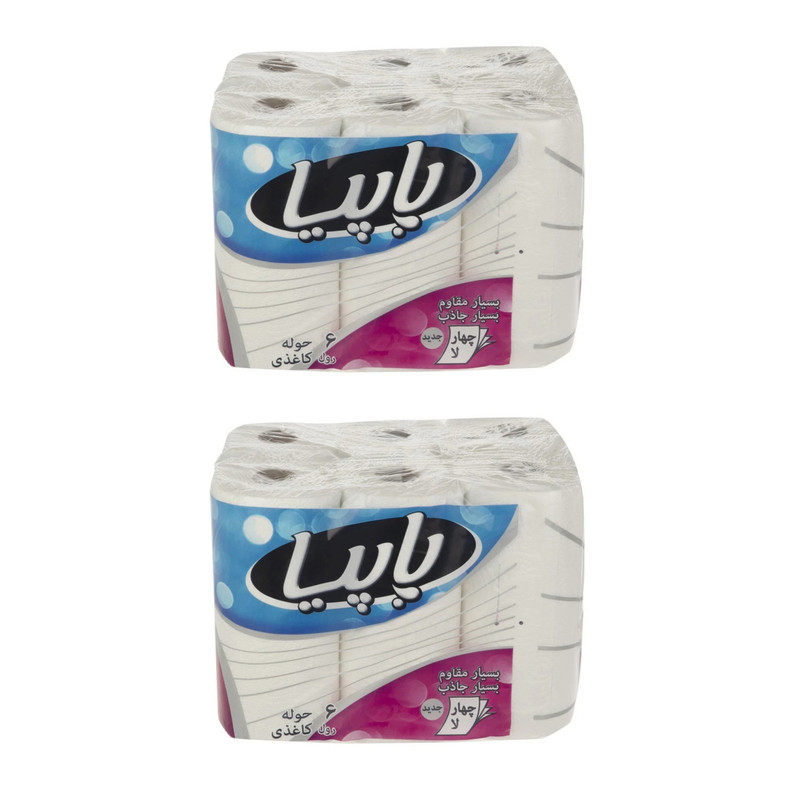 دستمال حوله ای پاپیا مدل 66 دو بسته 6 عددی