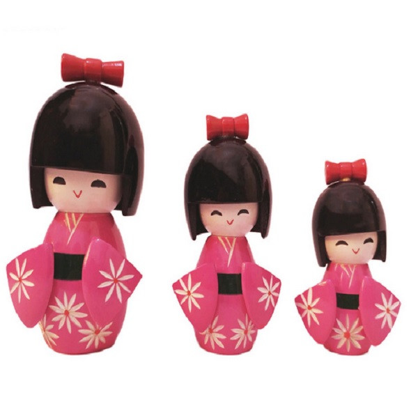 عروسک چوبی مدل دخترهای ژاپنی
