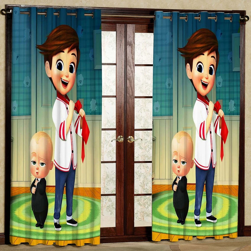 پرده طرح بچه رئیس مدل مخمل پانچی کد 1729 W سایز 140x200 سانتی متر