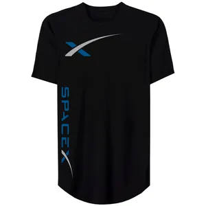 تی شرت لانگ  آستین کوتاه زنانه مدل  SpaceX Right کد MH46