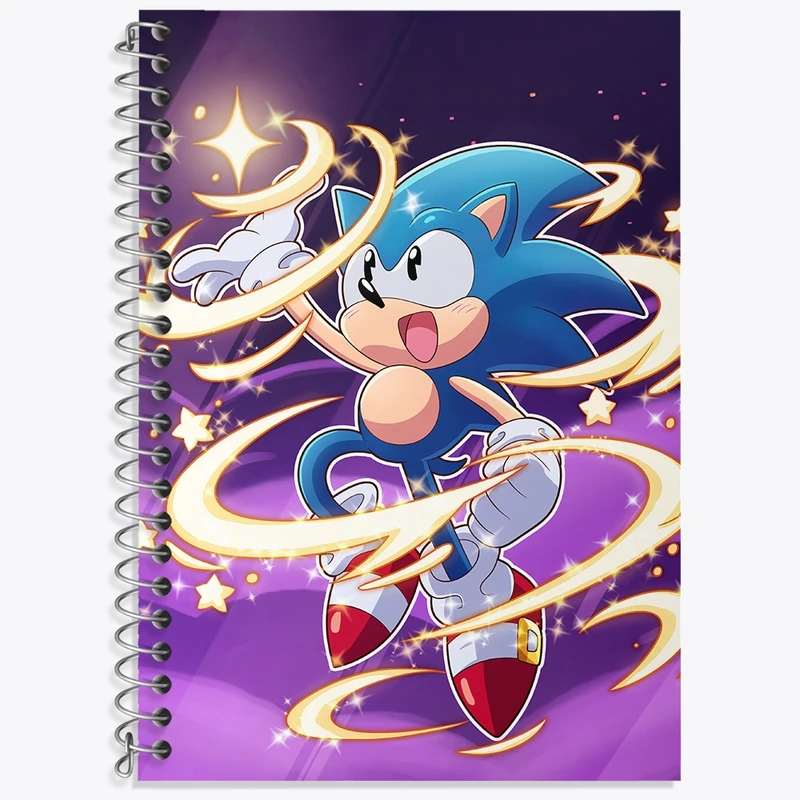 دفتر زبان 50 برگ خندالو مدل دو خط طرح سونیک (Sonic) کد 37040