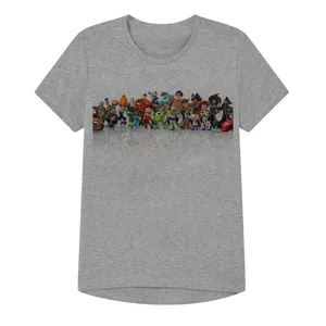 تی شرت آستین کوتاه پسرانه مدل شخصیت های انیمیشن کد SH12 رنگ طوسی