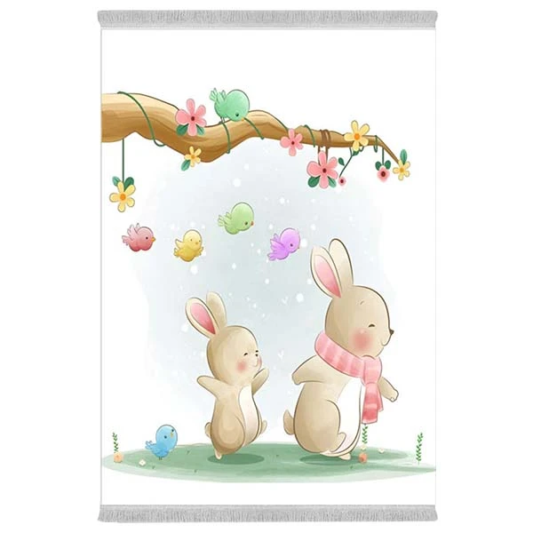 فرش پارچه‌ای دفه مدل فرشینه هازان مخمل طرح فانتزی کد 3280