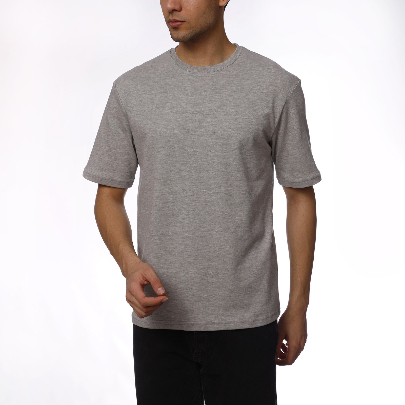 تی شرت آستین کوتاه مردانه ناربن مدل رادمهر رنگ طوسی - - 2