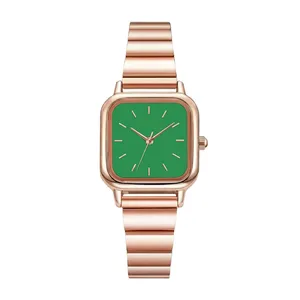 ساعت مچی عقربه‌ای کوارتز زنانه مدل بند فلزی مربع مینیمال کد 113A