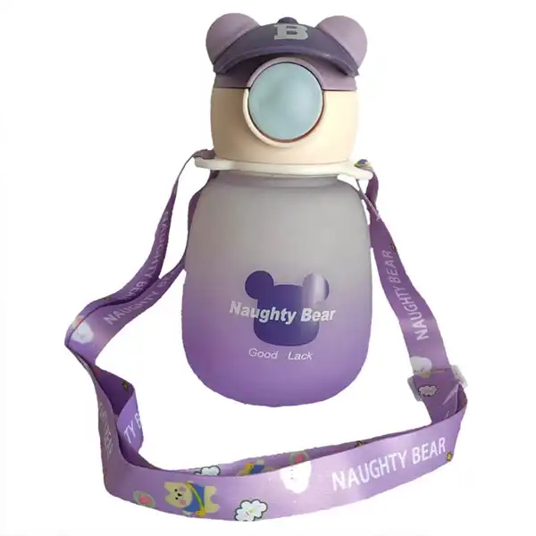 قمقمه کودک مدل نی دار طرح خرس گنجایش 0.5 لیتر