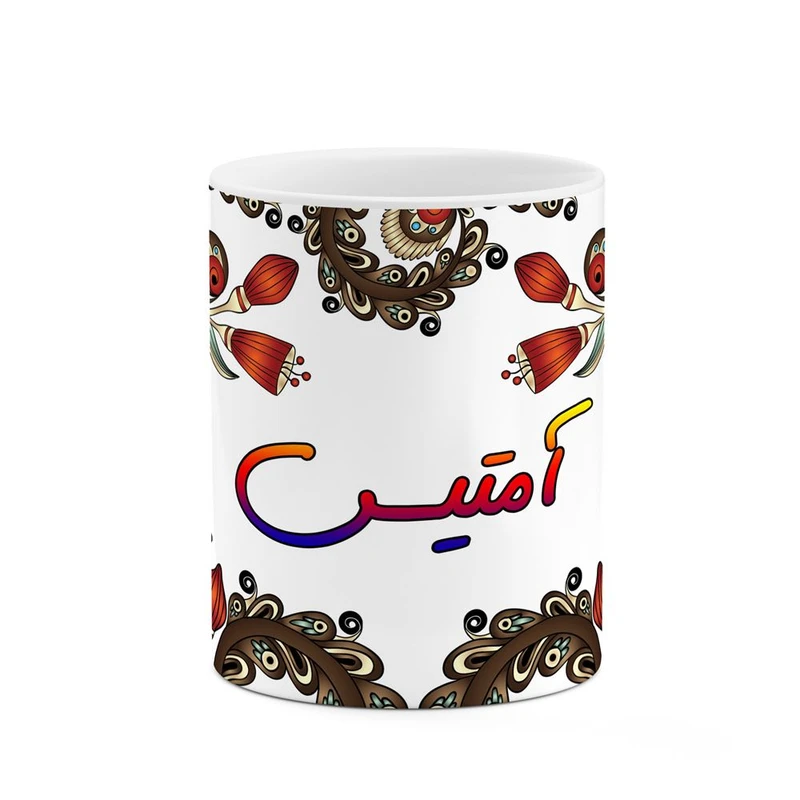 ماگ کاکتی مدل اسم آمتیس طرح سنتی گل و بته کد mgh43762