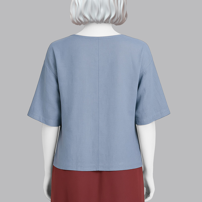 بلوز آستین بلند زنانه سرژه مدل 204614 رنگ آبی