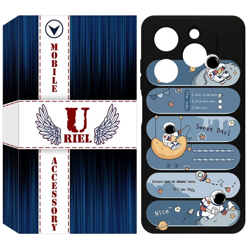 کاور یوریل مدل KSH کد 18 طرح فضانورد مناسب برای گوشی موبایل تکنو Spark 20 / Spark Go 2024