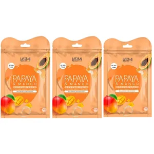 ماسک دبل شیت وارمی مدل پاپایا و انبه مناسب انواع پوست حجم 45 میلی لیتر بسته بندی 3 عددی 