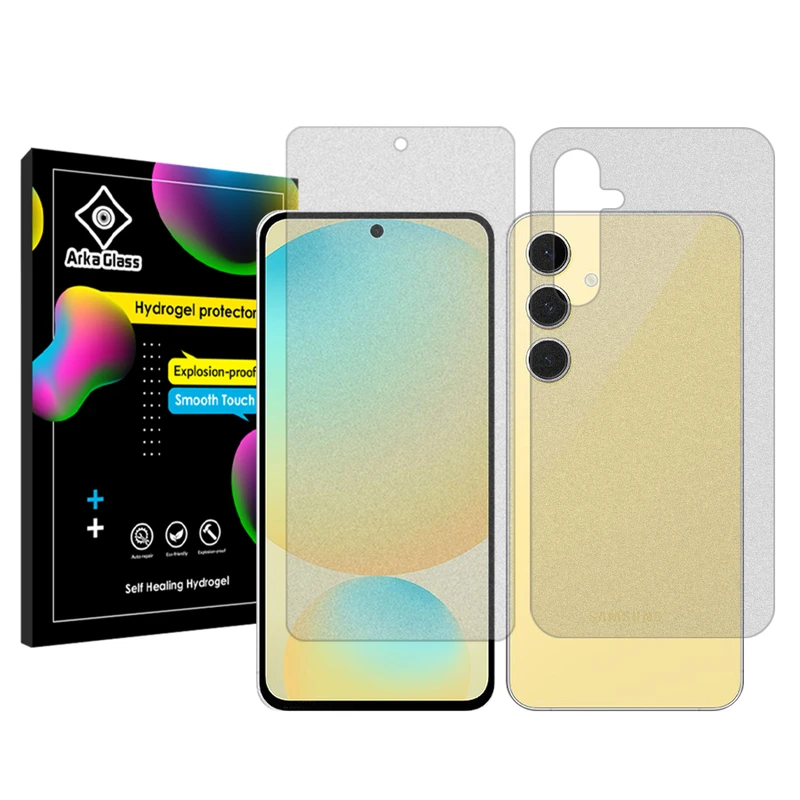 محافظ صفحه نمایش مات آرکا گلس مدل Tough مناسب برای گوشی موبایل سامسونگ Galaxy S24 FE به همراه محافظ پشت گوشی