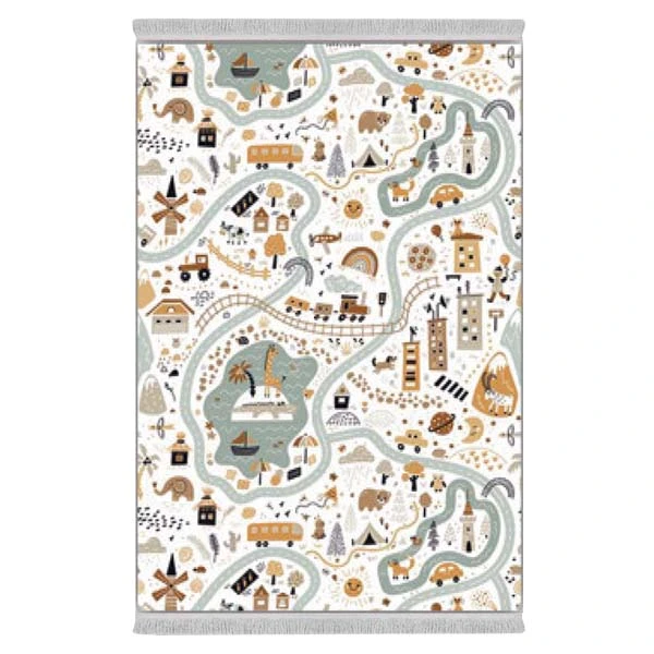 فرش پارچه‌ای دفه مدل فرشینه طرح فانتزی کد 8157