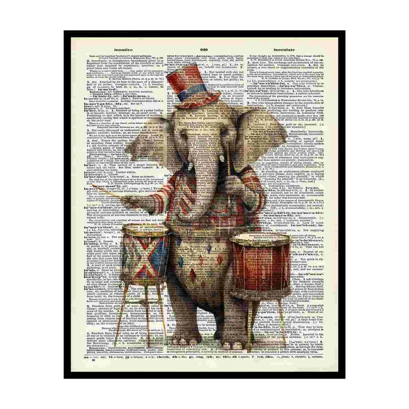 پوستر مدل هنر دیکشنری چاپ فیل