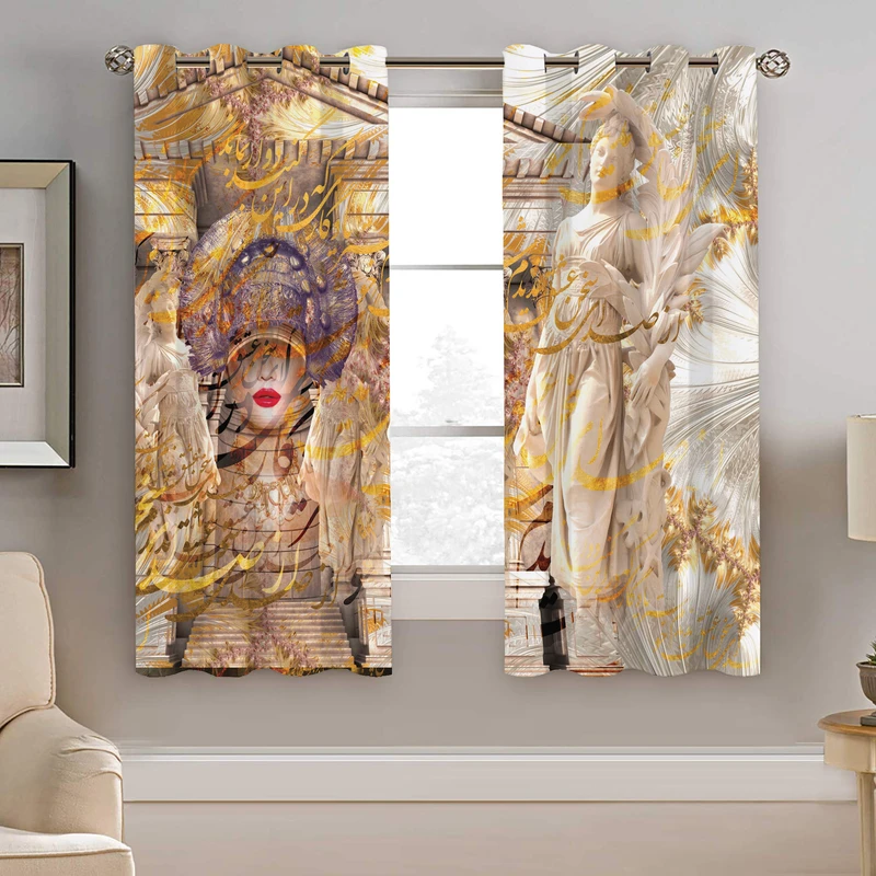 پرده نیروانا طرح چهره فانتیزی مدل مخمل کد 5163 سایز 140×200 سانتی متر