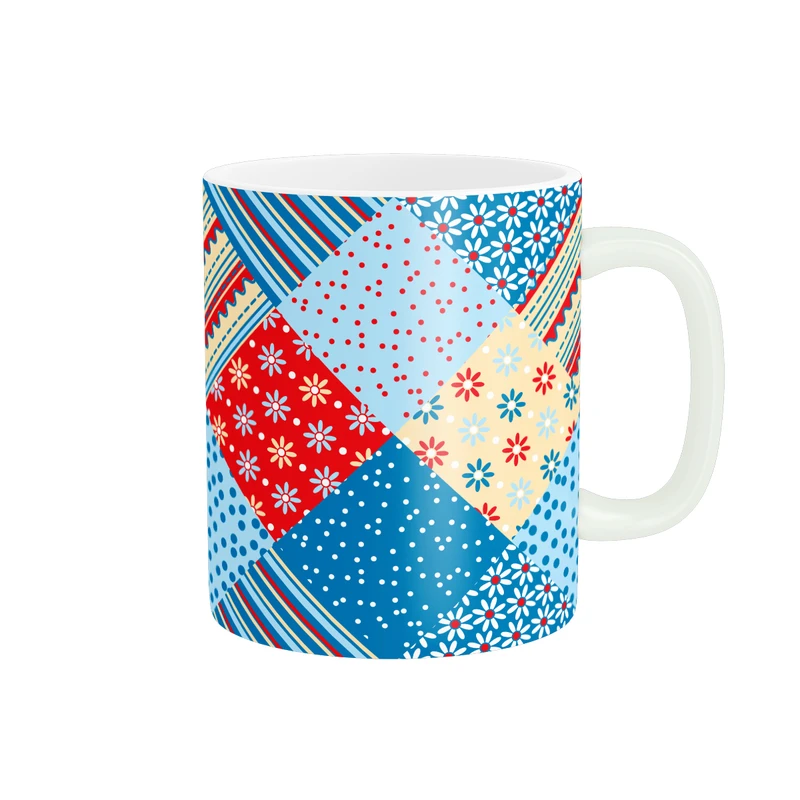 ماگ پاد آفرین طرح پارچه گل دار مدل تکه دوزی کد MD-T79 