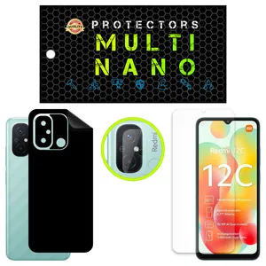 Multi Nano X-SFM Model Anti Reflex Screen Protector Suitable For Xiaomi Redmi 12C Mobile Phone Along With The Rear Skin And Camera Lens Protector