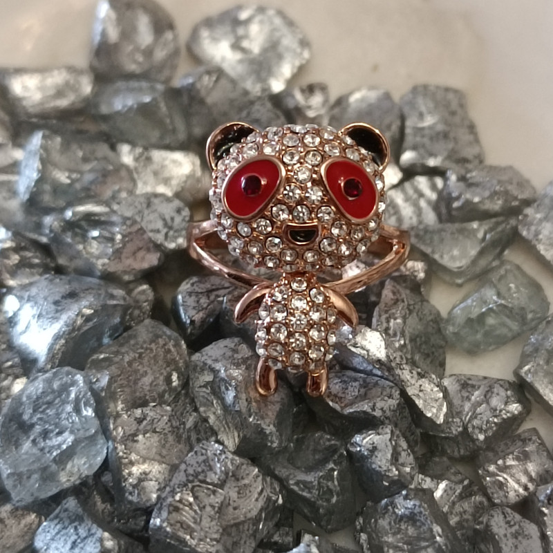 انگشتر زنانه مدل پاندا نگین دار