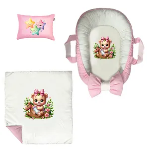 سرویس خواب 3 تکه نوزاد پادآفرین مدل گارد محافظ طرح دخترانه کد PG080  