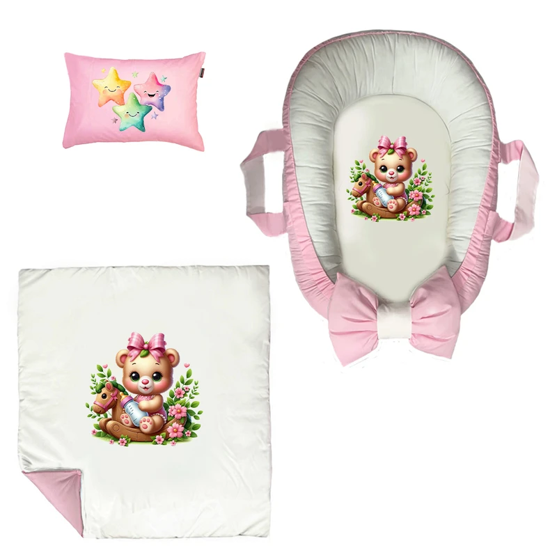 سرویس خواب 3 تکه نوزاد پادآفرین مدل گارد محافظ طرح دخترانه کد PG080  