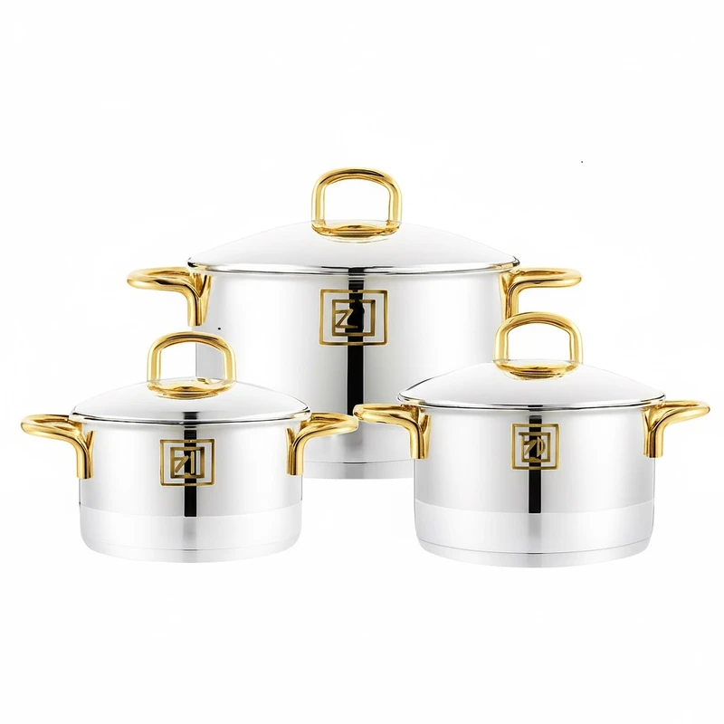 سرویس قابلمه استیل 6 پارچه بازرگانی زیو مدل 1400