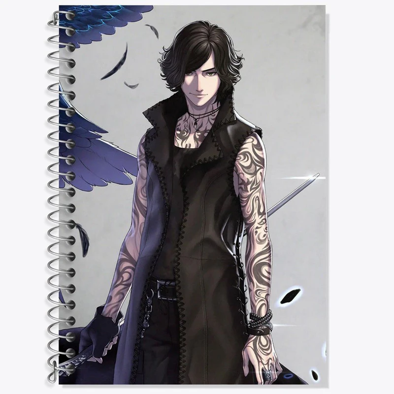 دفتر زبان 50 برگ خندالو مدل سه خط طرح بازی دویل می کرای Devil May Cry کد 30216