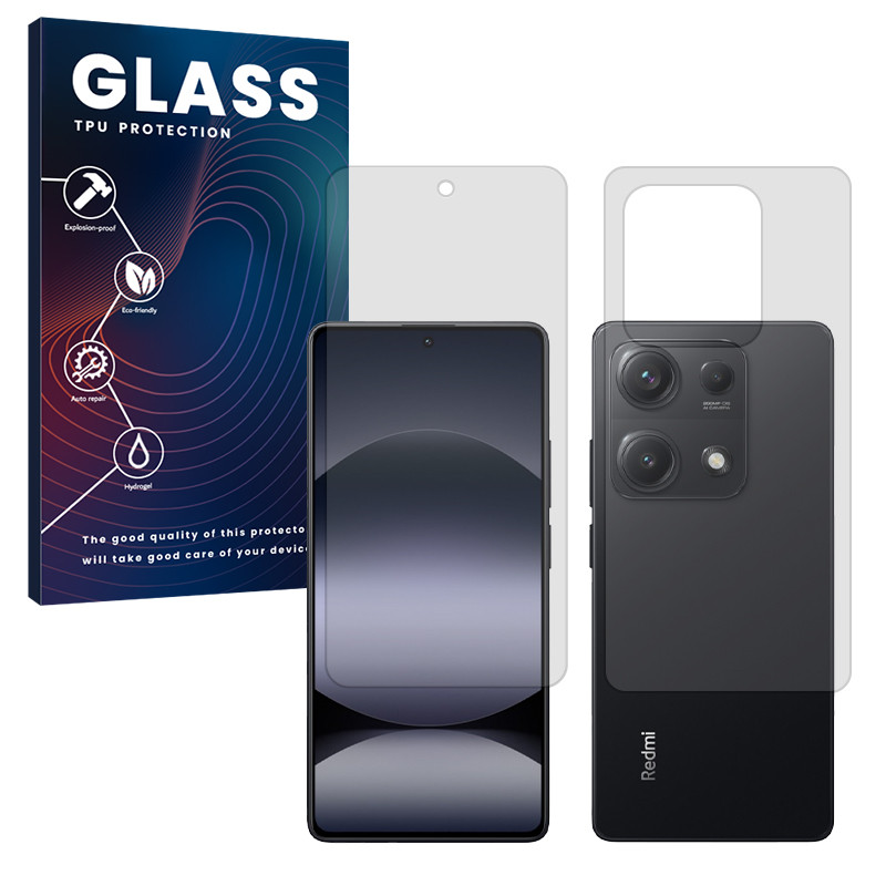 محافظ صفحه نمایش مات گلس مدل Resistant مناسب برای گوشی موبایل شیائومی Redmi Note 14S به همراه محافظ پشت گوشی