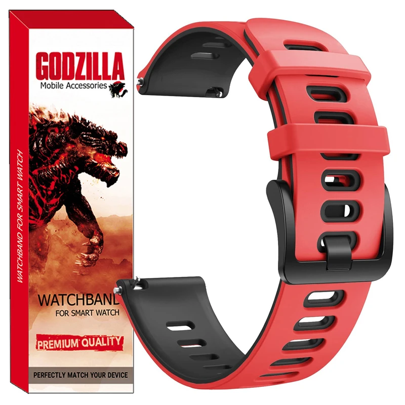 بند گودزیلا مدل Silicone-2C مناسب برای ساعت هوشمند تی سی ال LX1 Moon / Z10 (22MM)