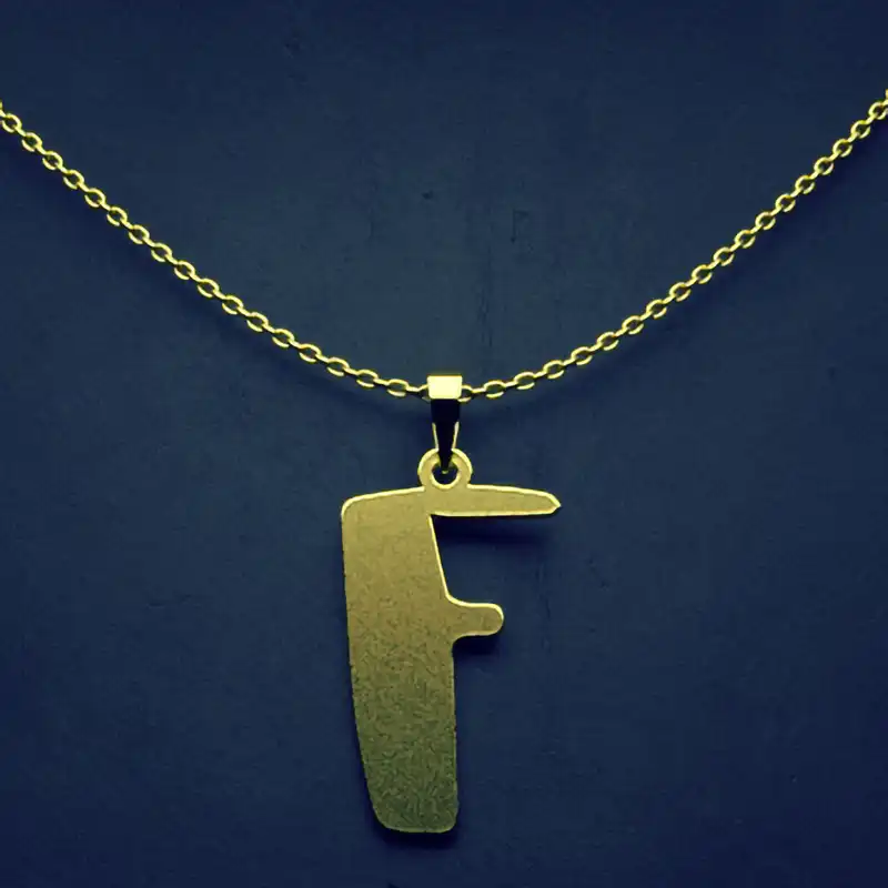 گردنبند طلا 18 عیار زنانه مدوپد مدل حرف F کد H3-1-1112