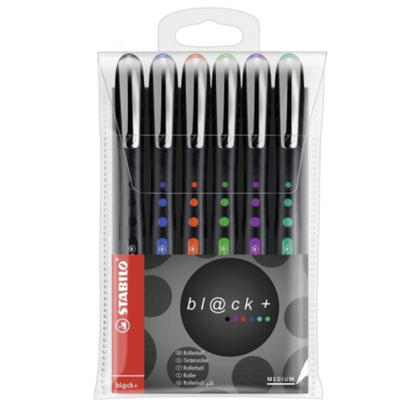 روان نویس استابیلو مدل Rollerball Medium بسته 6 عددی