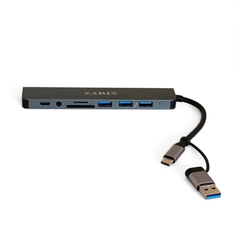 هاب 8 پورت USB 3.0/USB-C زاریکس مدل Z8 Pro